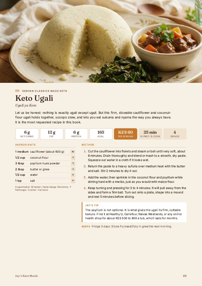 Keto ugali recipe page